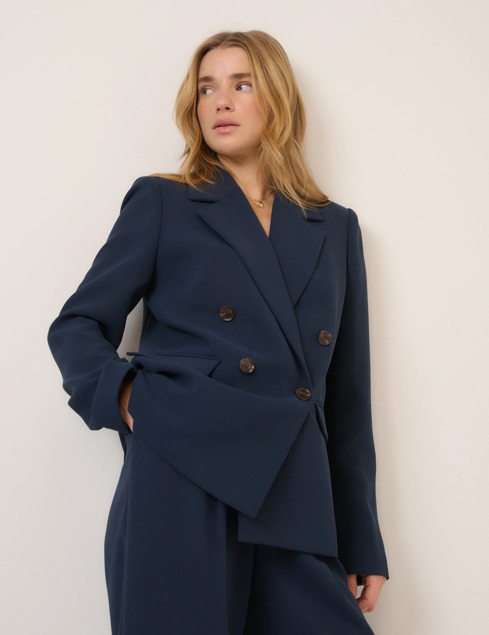 Navy Alicia Double Breasted Blazer - Image 3