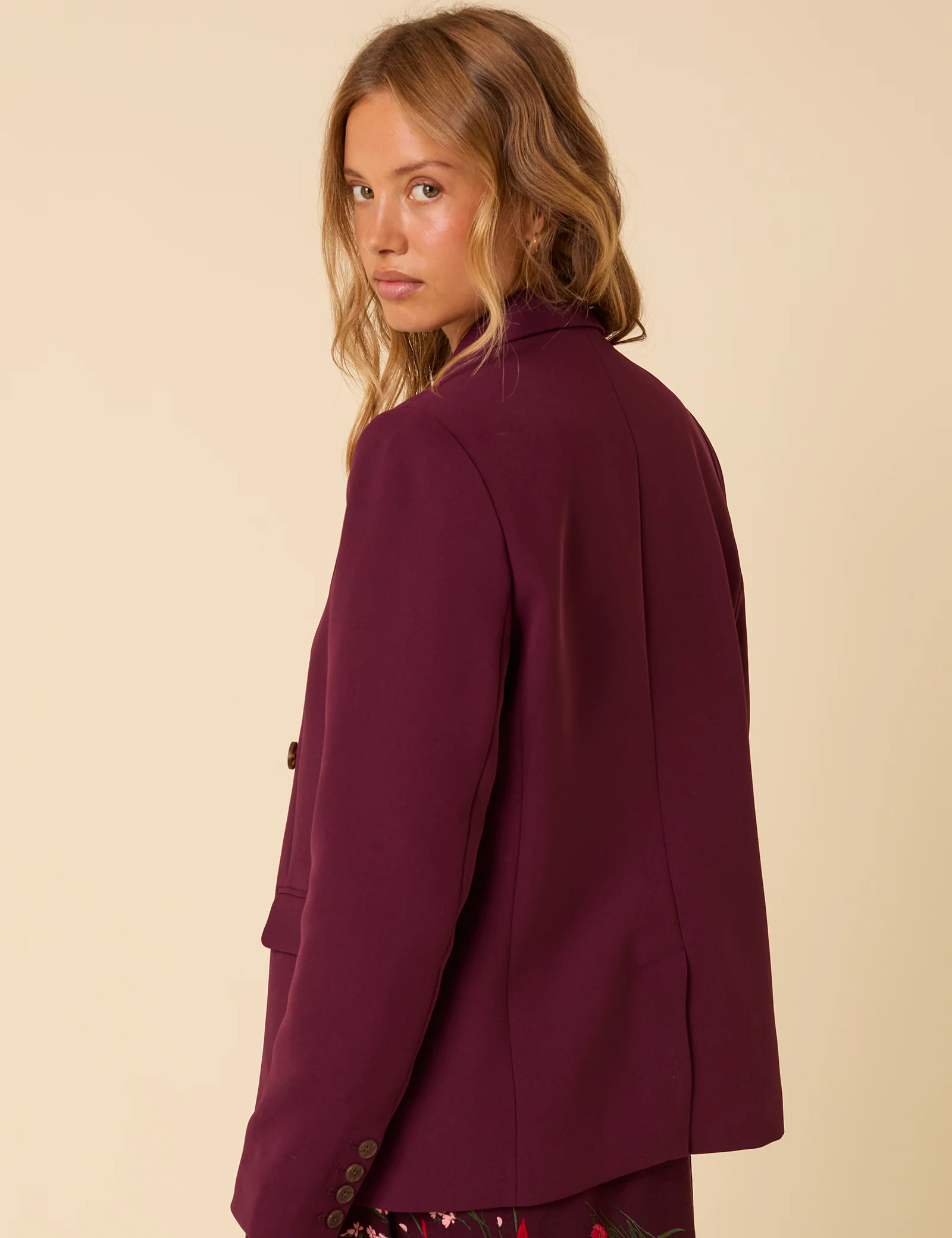 Burgundy Alicia Double Breasted Blazer - Image 5