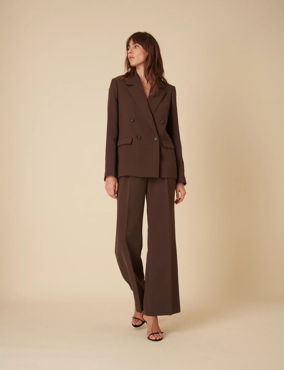Brown Double Breasted Blazer - Image 2