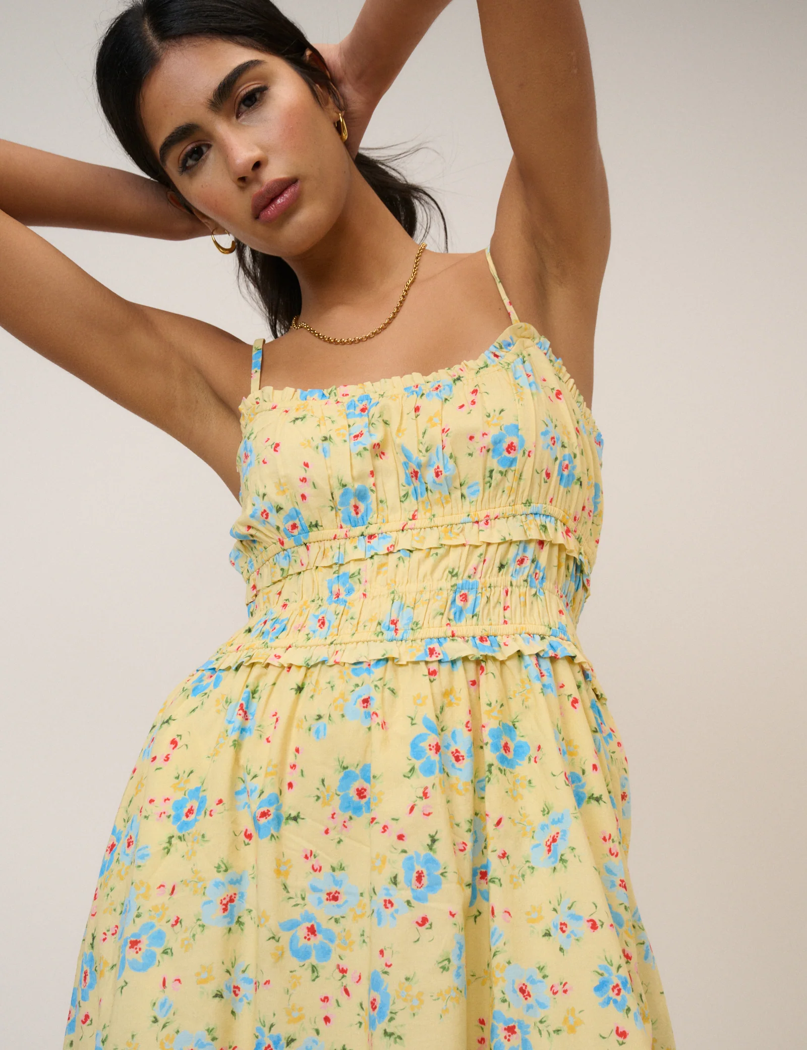 Butter Yellow Floral Alina Midi Dress - Image 4