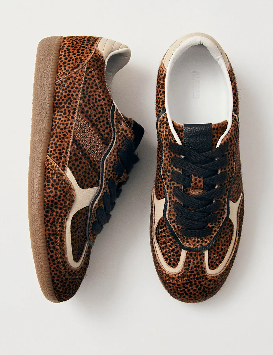 Alohas Rife Soft Tan Leopard Leather Trainers - Image 3