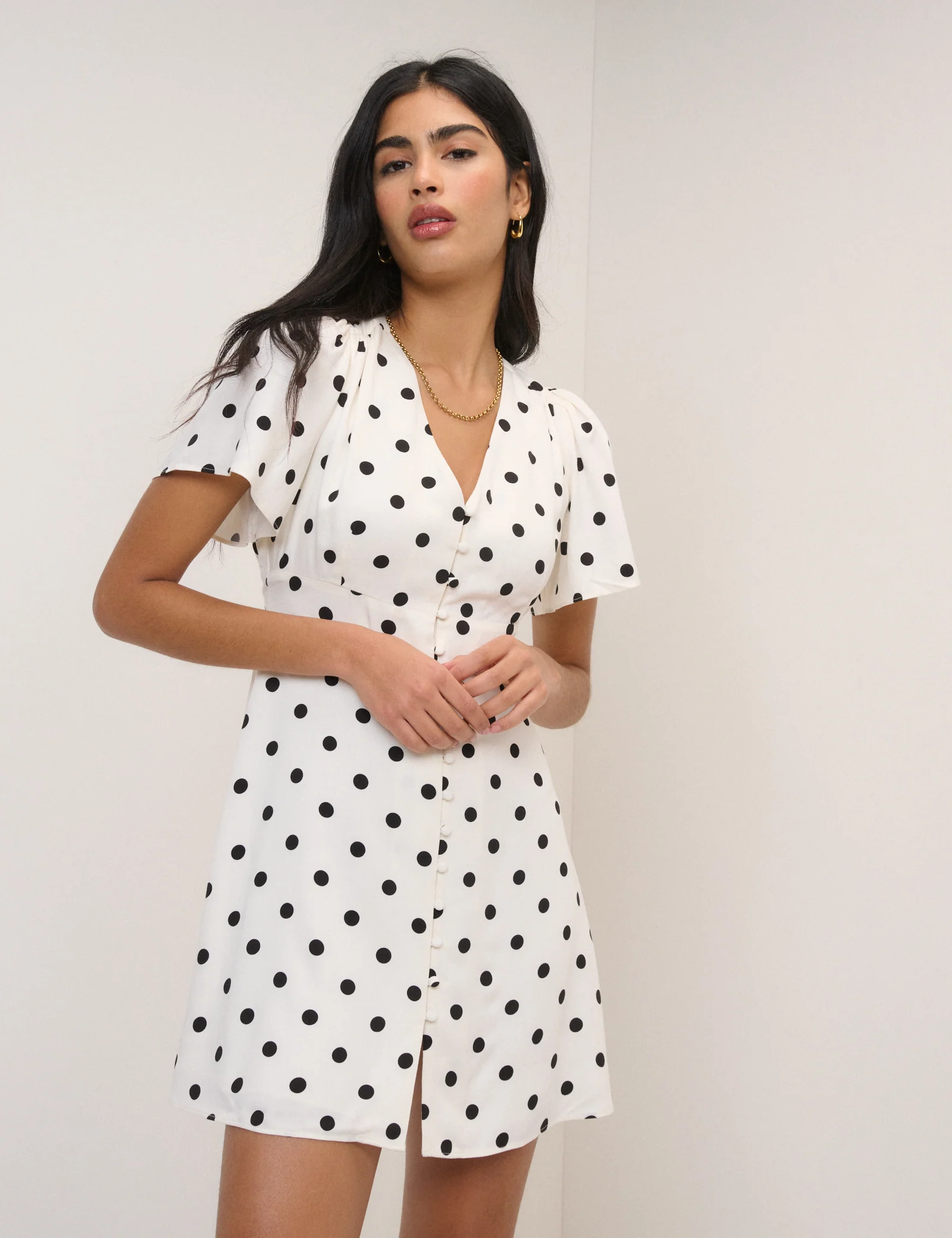 White Polka Dot Andie Mini Dress