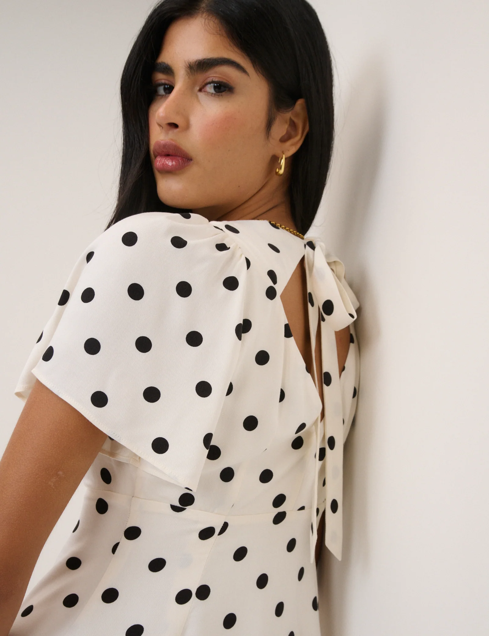 White Polka Dot Andie Mini Dress - Image 3