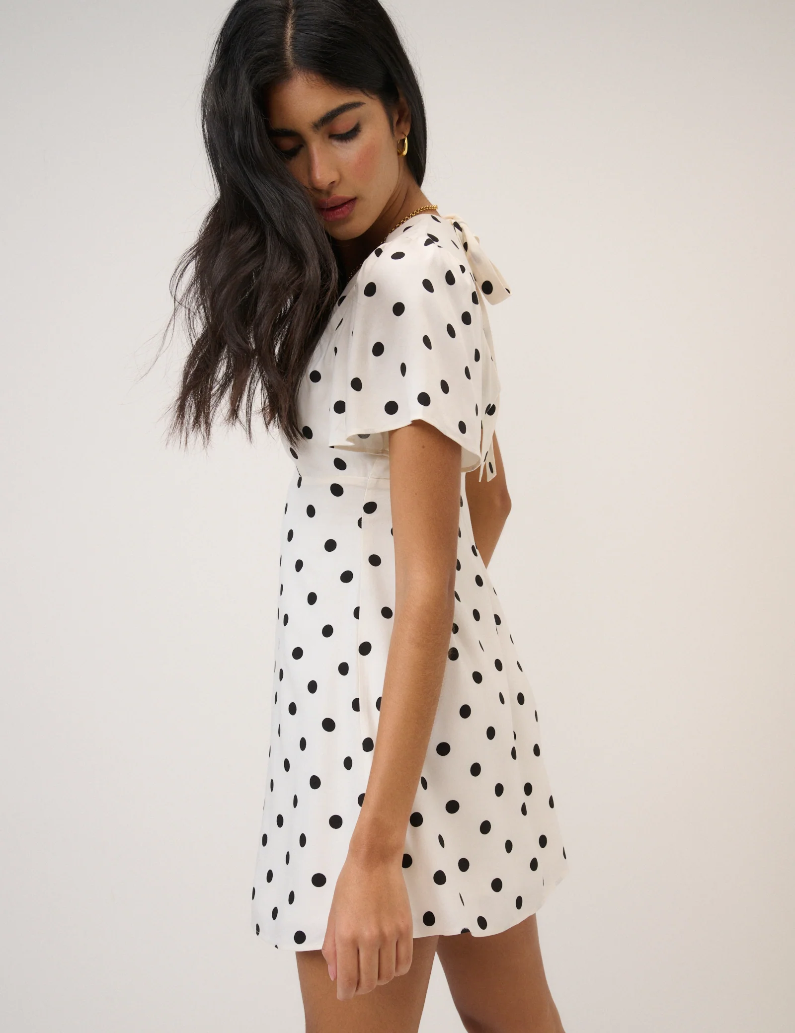 White Polka Dot Andie Mini Dress - Image 4