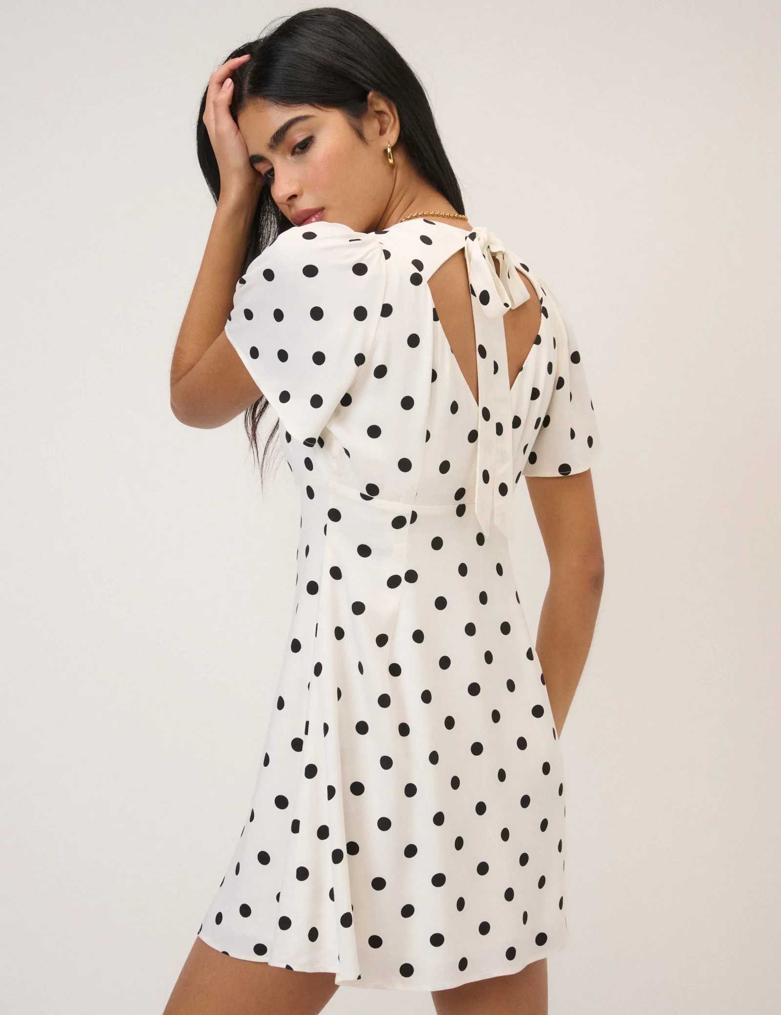 White Polka Dot Andie Mini Dress - Image 5