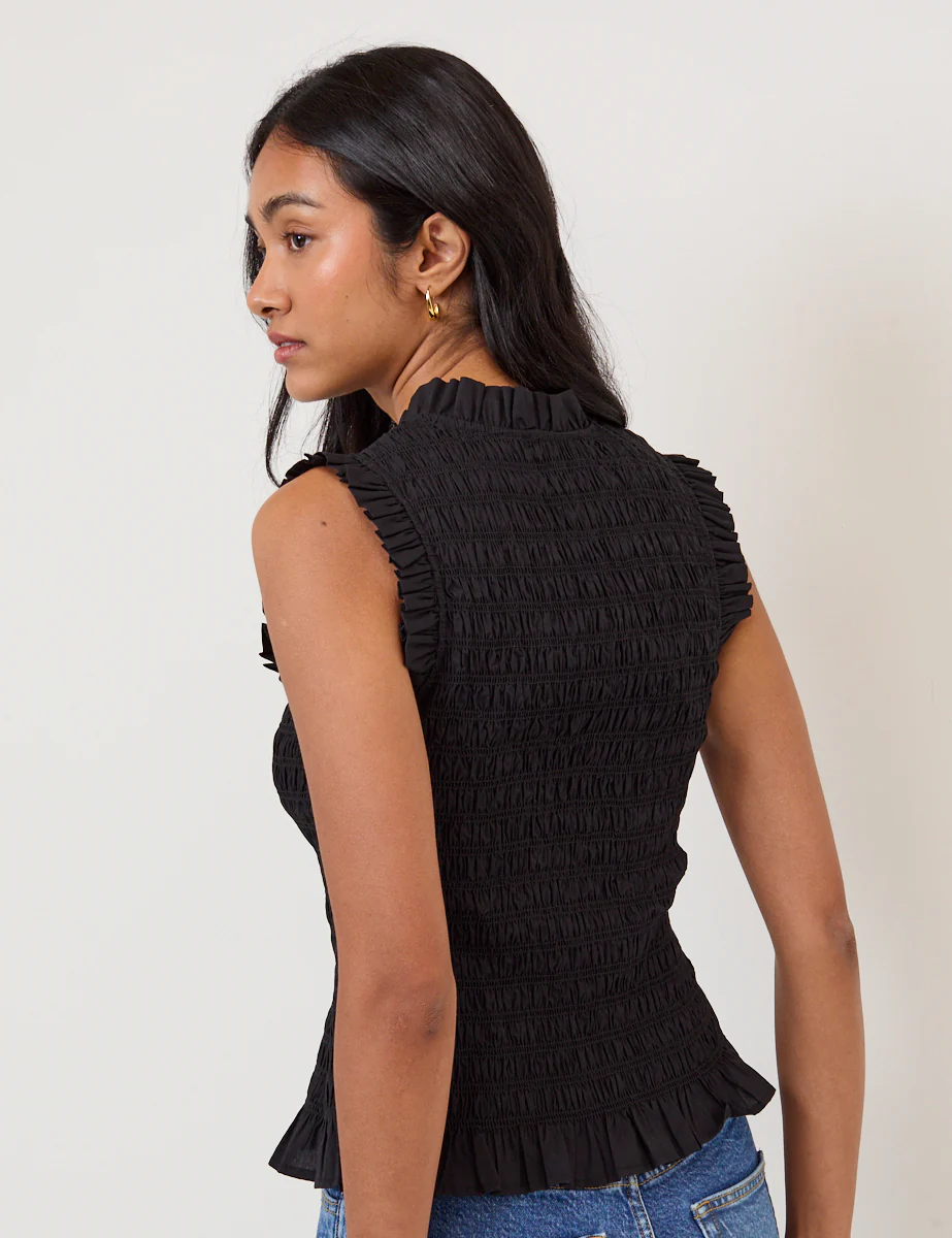 Black Shirred Top - Image 5