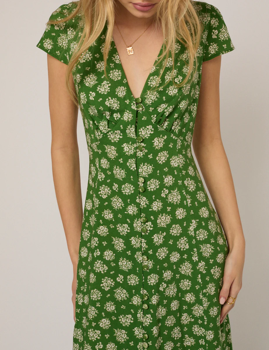 Green Floral Avery Midi Dress - Image 4