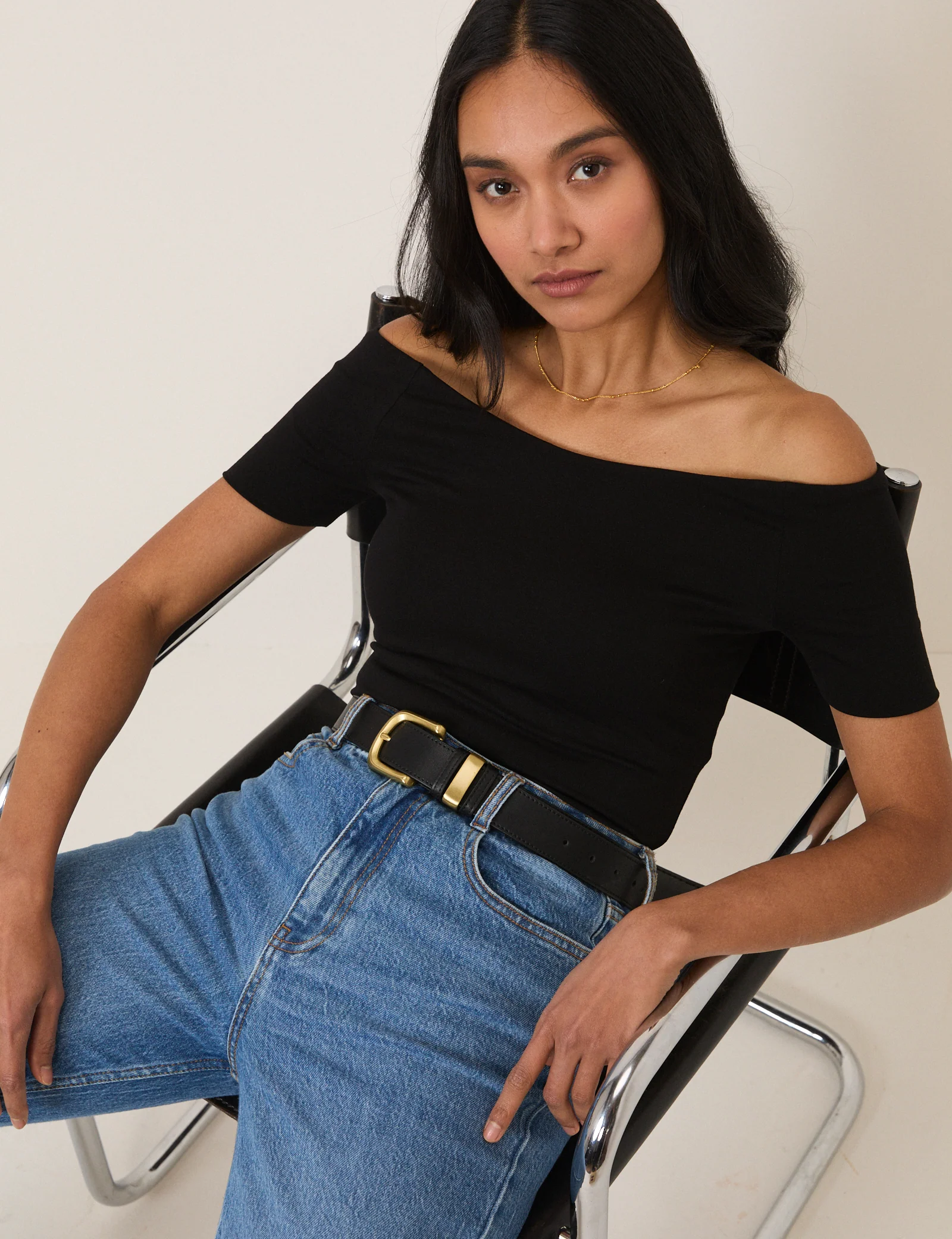 Black Bardot Top - Image 3