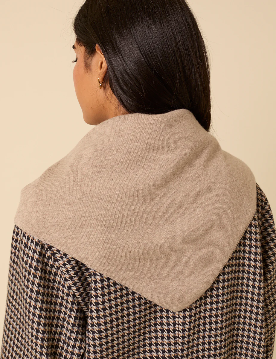 Beige Wool-blend Triangle Scarf - Image 3