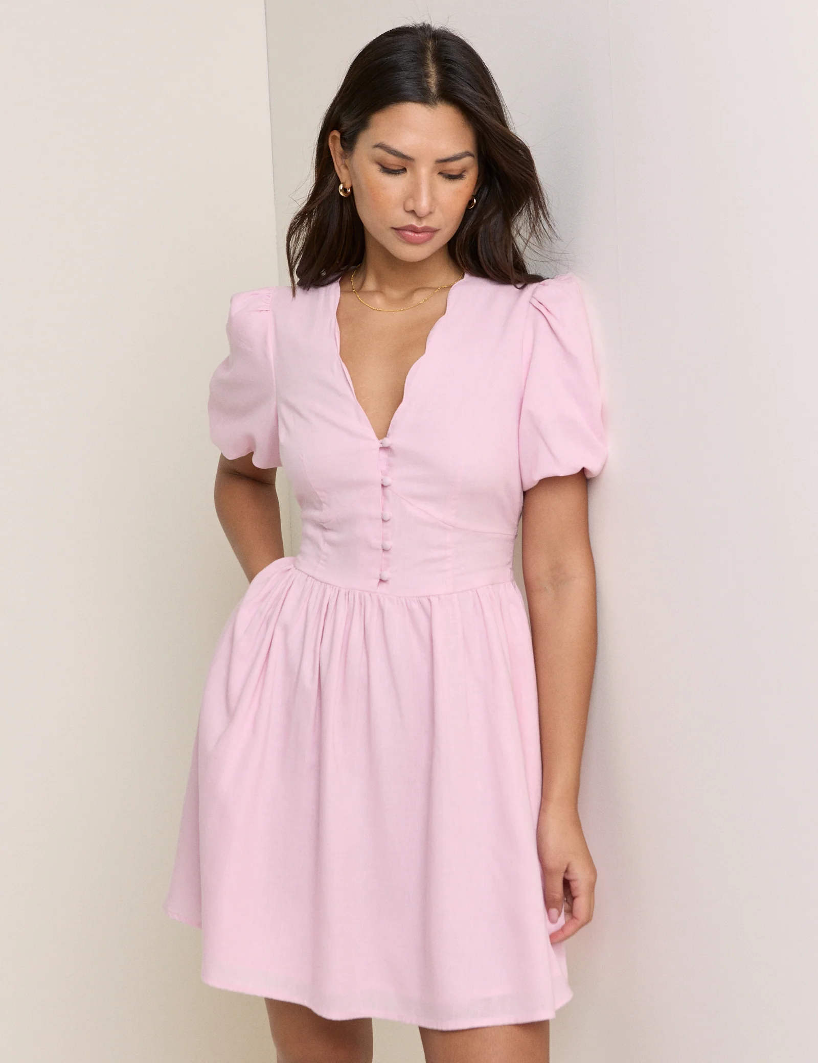 Pink Puff Sleeve Bess Mini Dress - Image 3