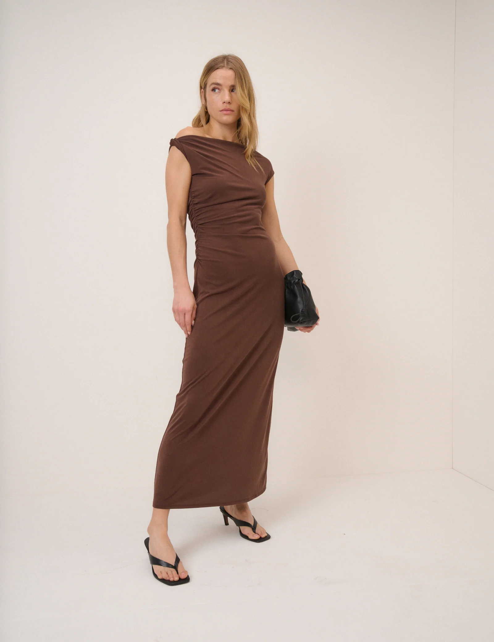 Brown Bethany Jersey Midi Dress - Image 2