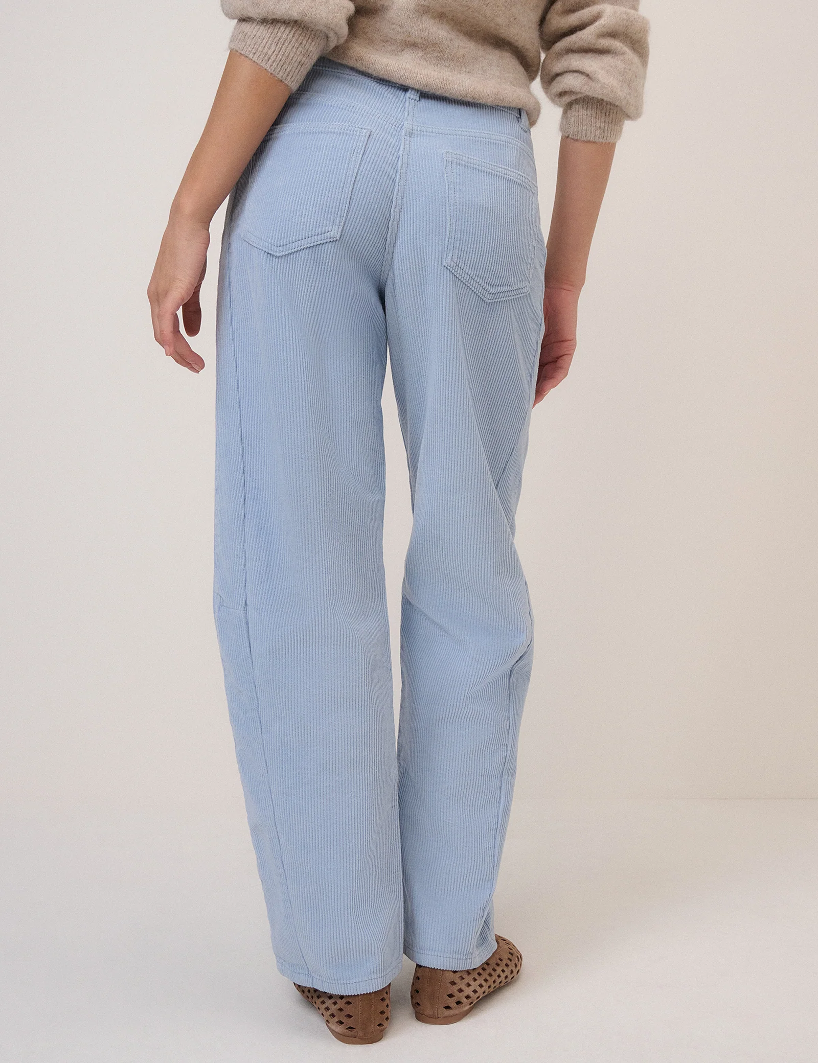 Light Blue Cord Bethnal Barrel Leg Jeans - Image 5
