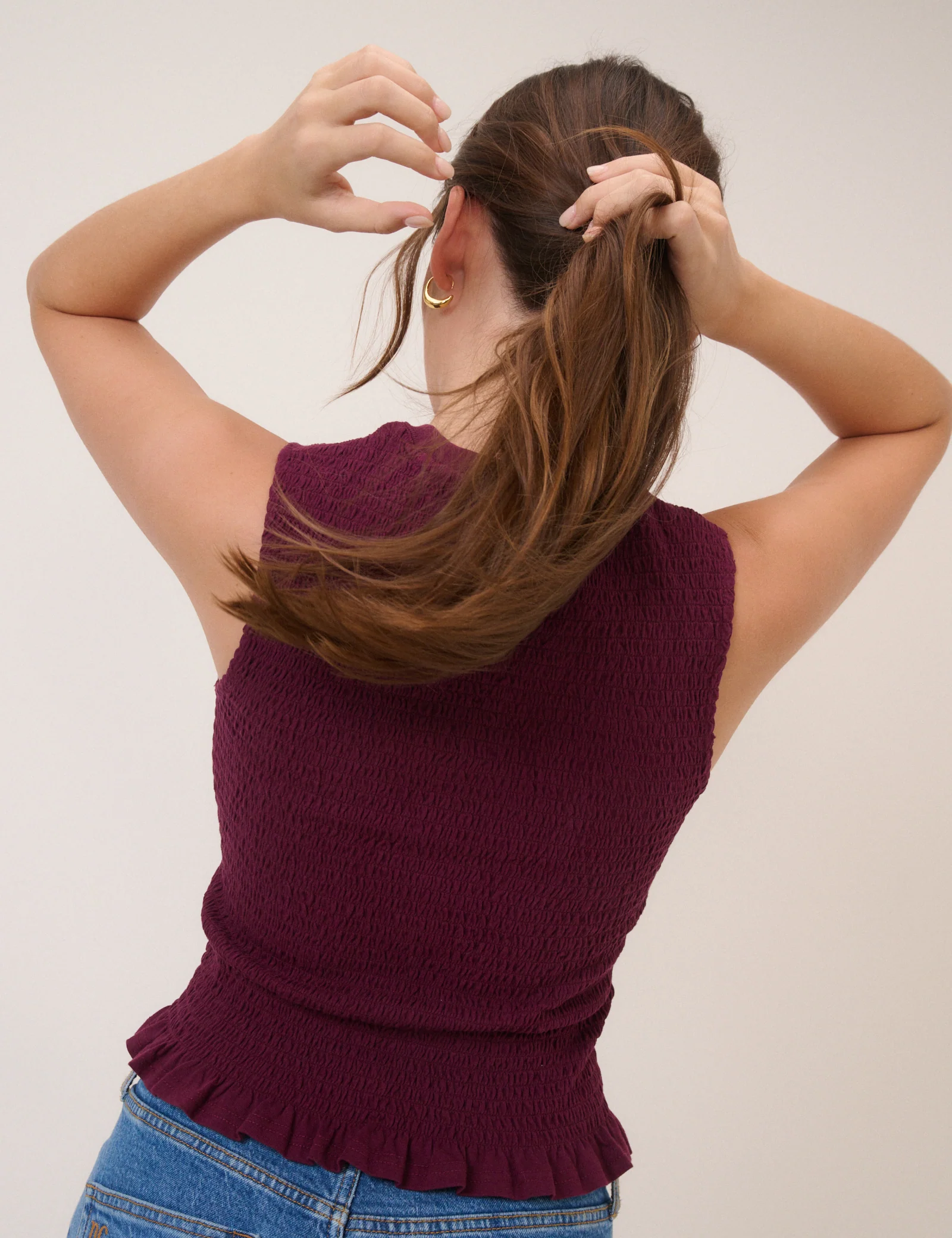 Plum Shirred Bodice Top - Image 4