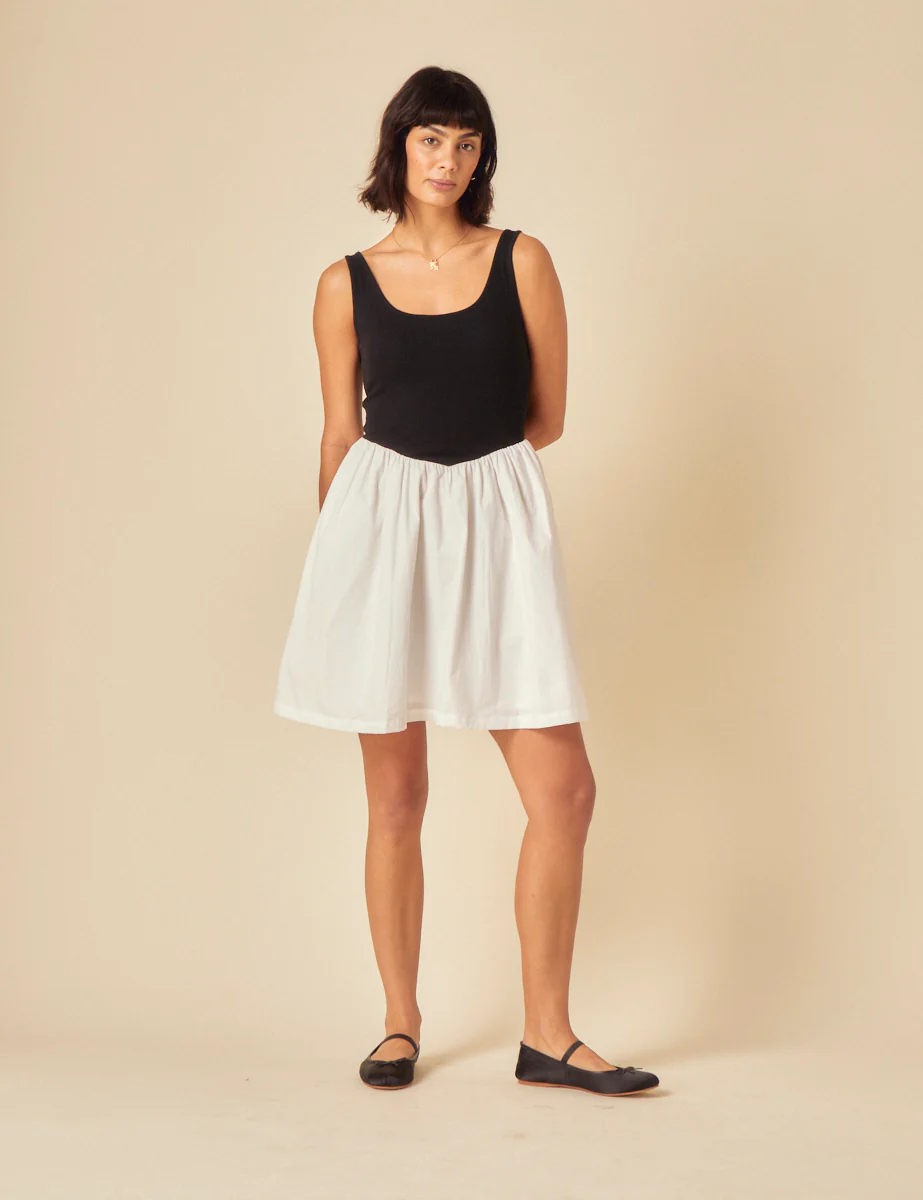 Black And White Contrast Mini Dress - Image 2