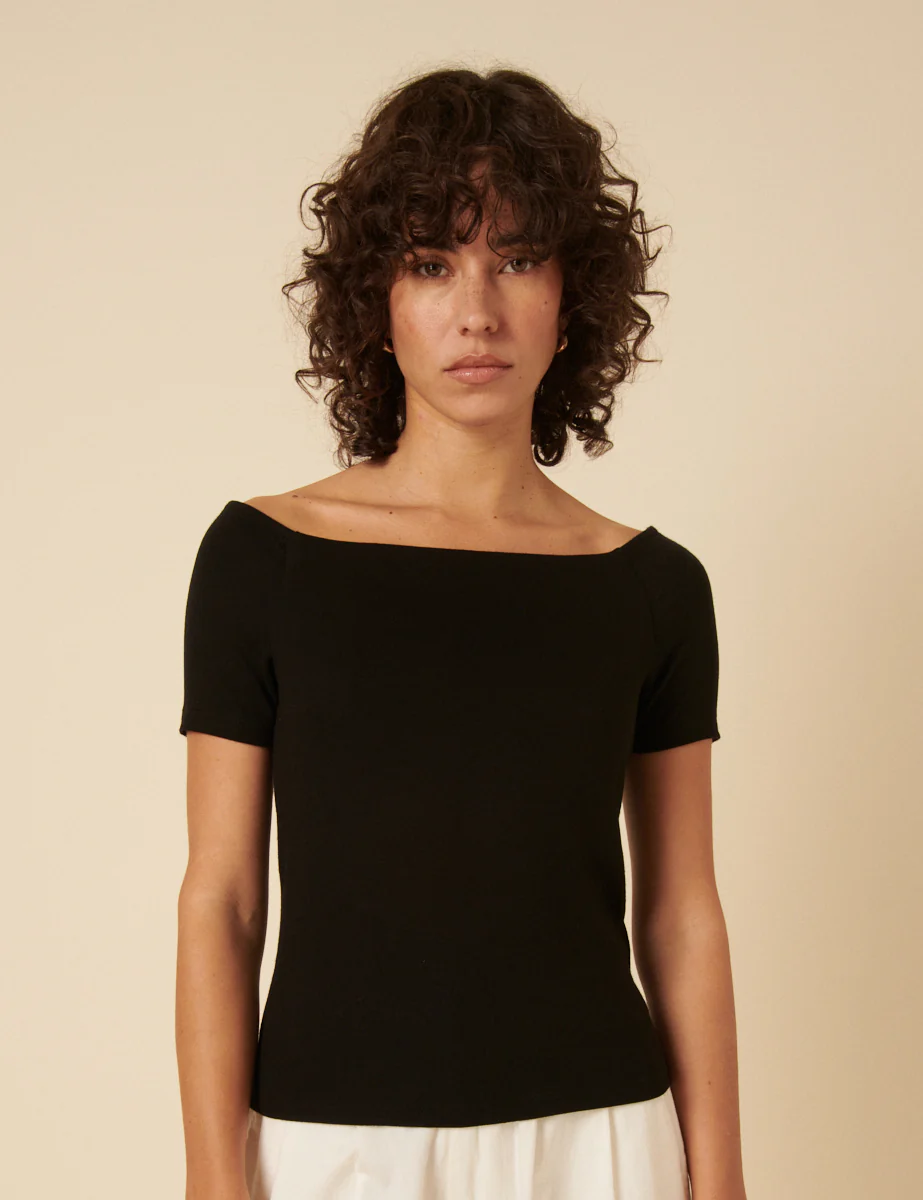 Black Bardot Top - Image 3