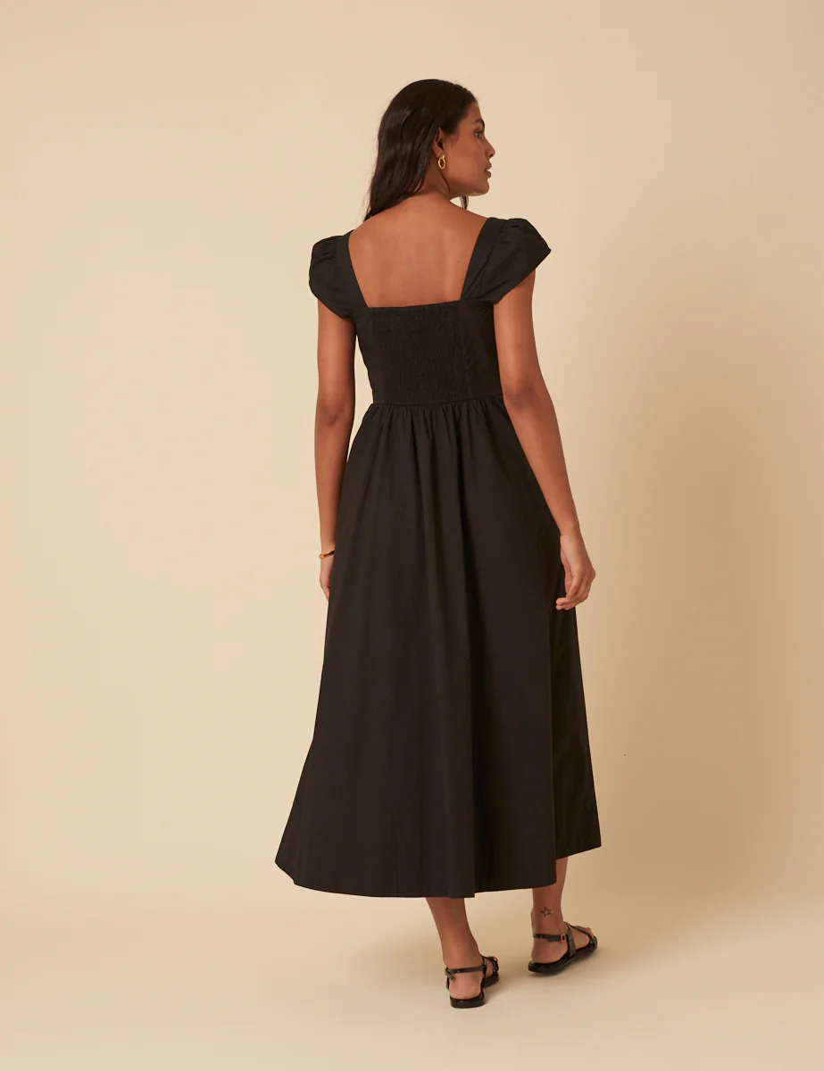 Black Bow Detail Heidi Midi Dress - Image 5