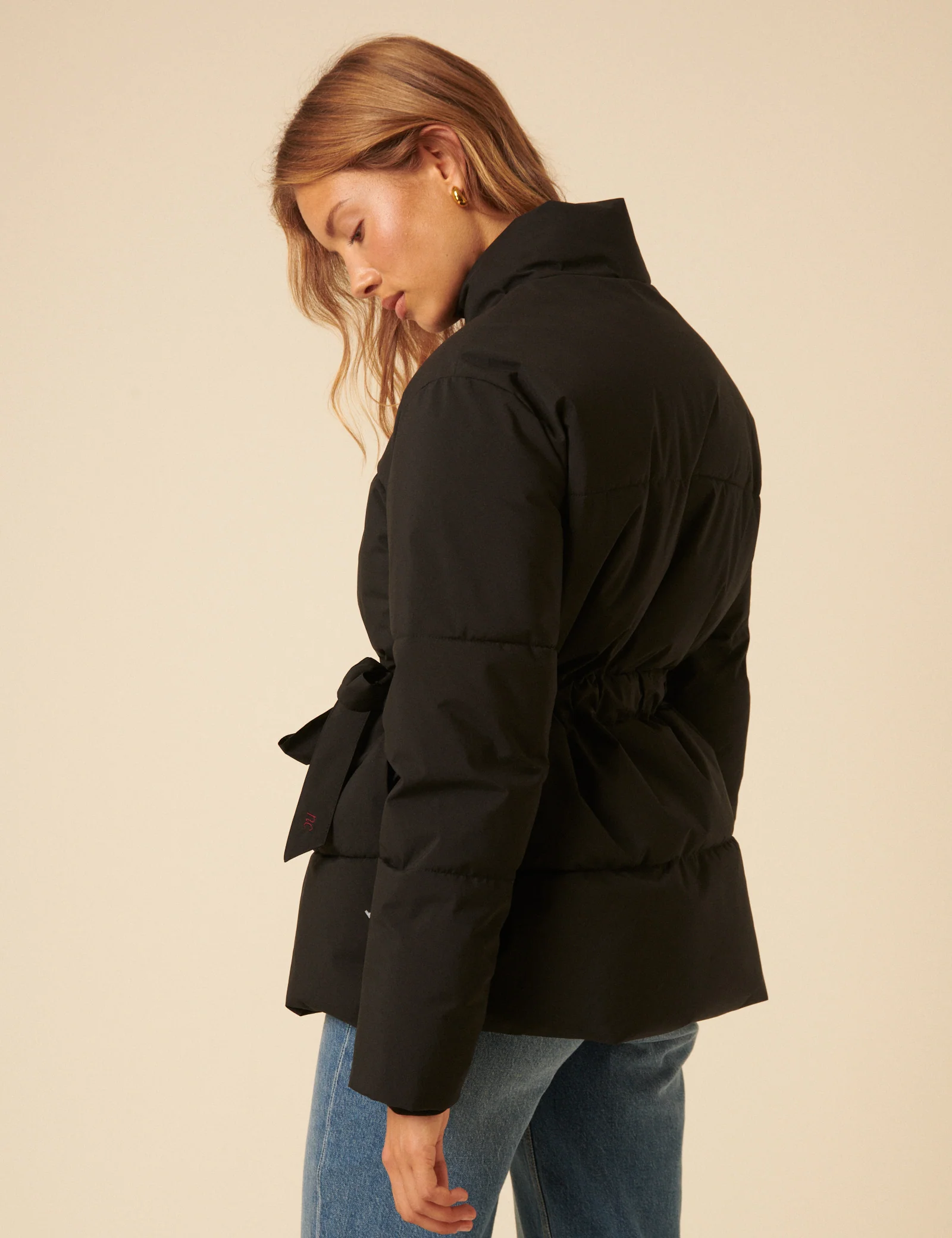 Black Bow Puffer Jacket - Image 5