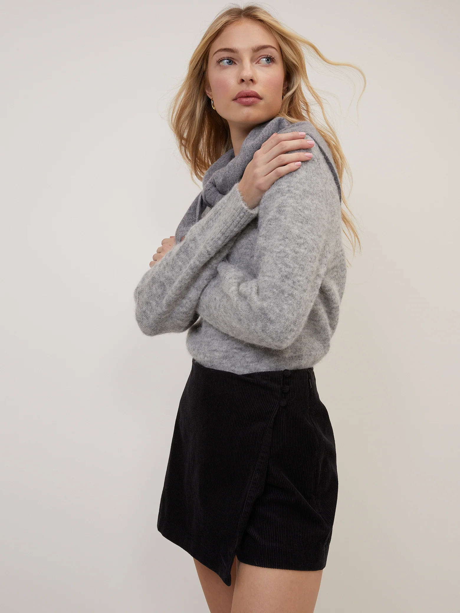 Black Cord Mini Skort - Image 2