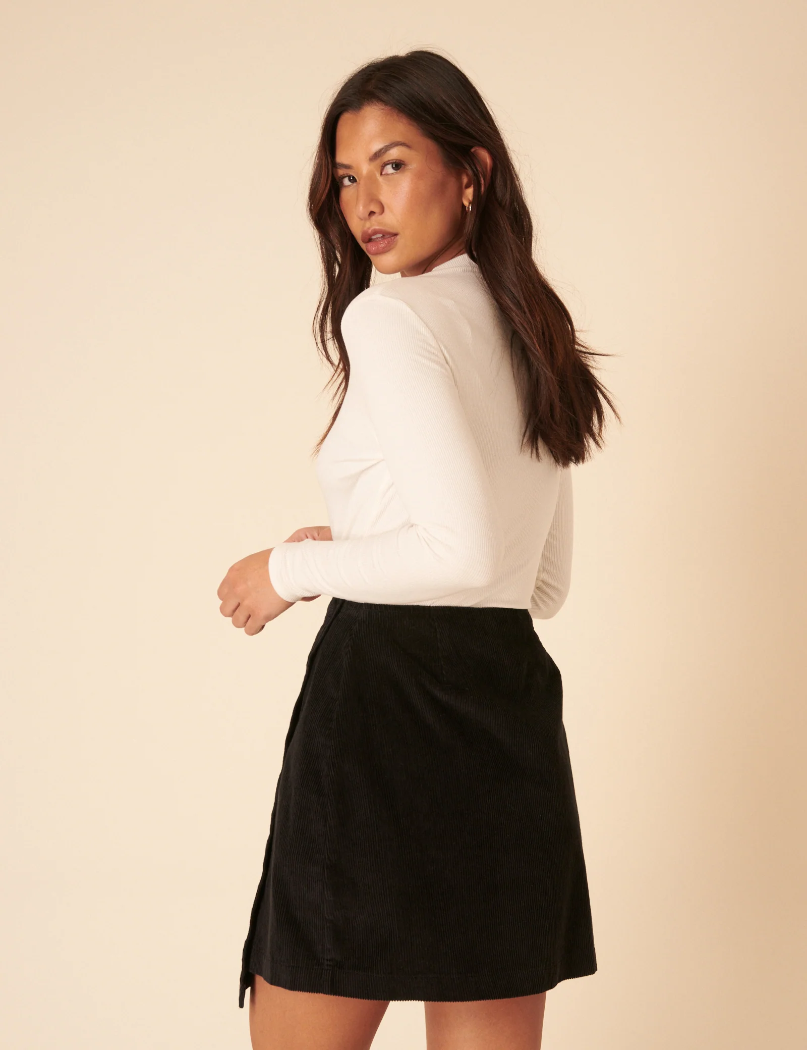 Black Cord Wrap Mini Skirt - Image 5