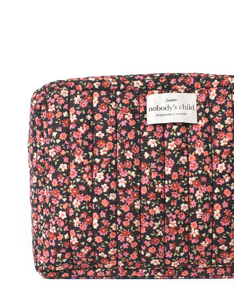 Black Ditsy Floral Makeup Bag - Image 3