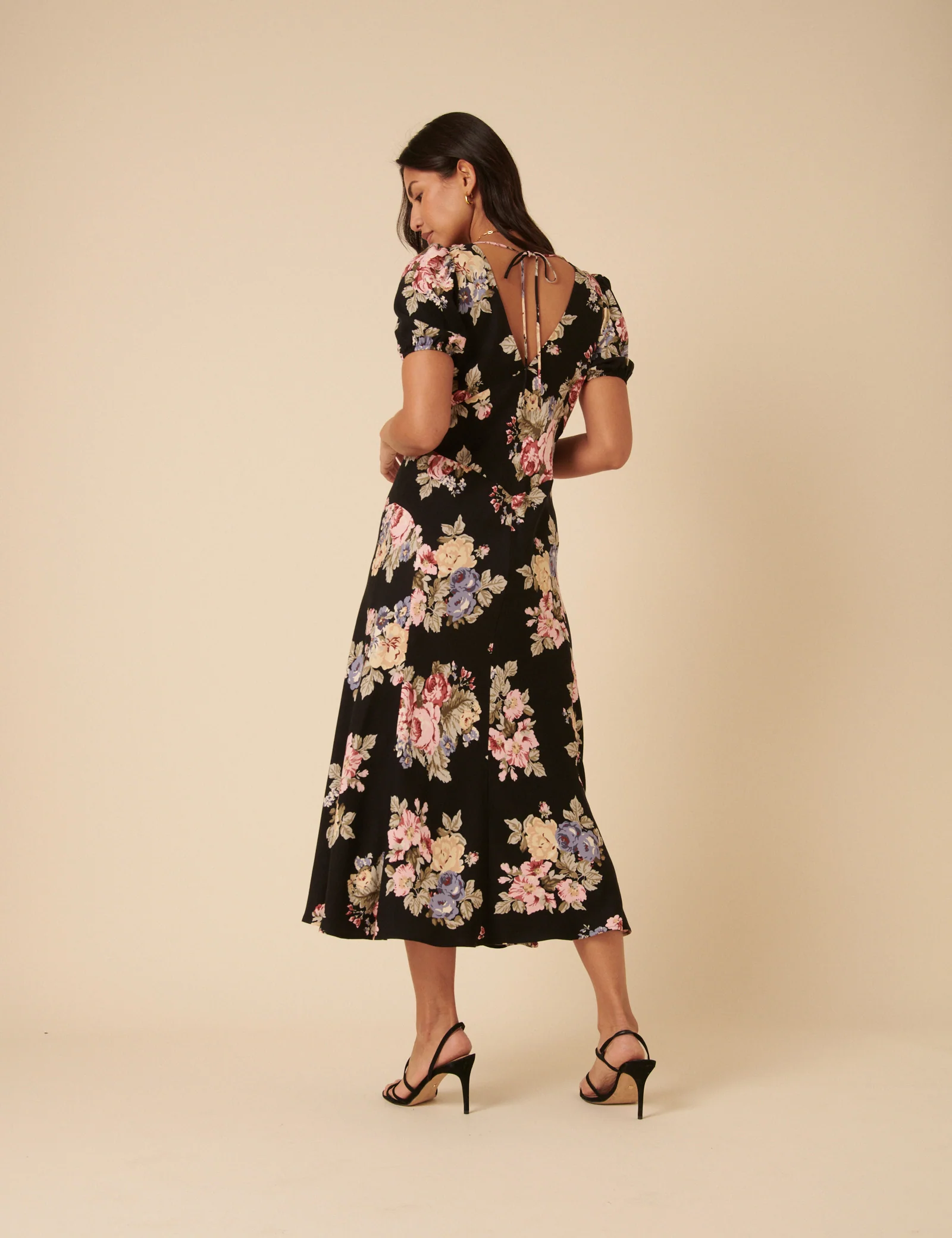 Black Floral Ella Midi Dess - Image 5