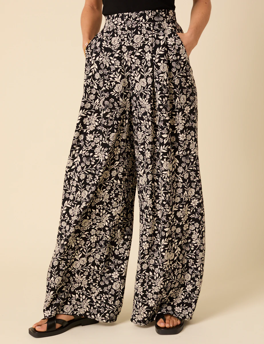 Black Floral Zeena Trousers - Image 2