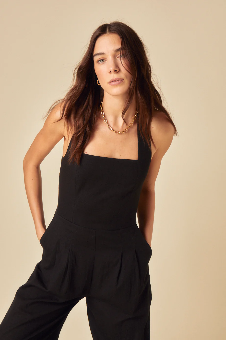 Black Halterneck Soma Jumpsuit - Image 3