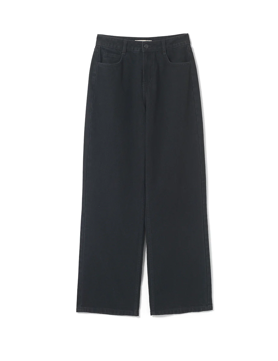 Black High Rise Wide Leg Jeans - Image 5