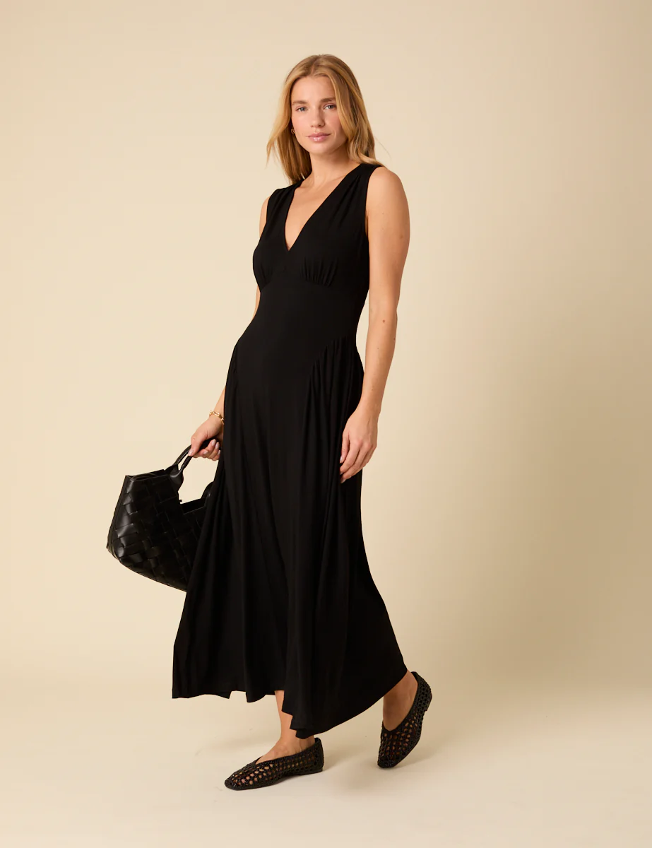 Black Jersey Starlight Midi Dress - Image 5