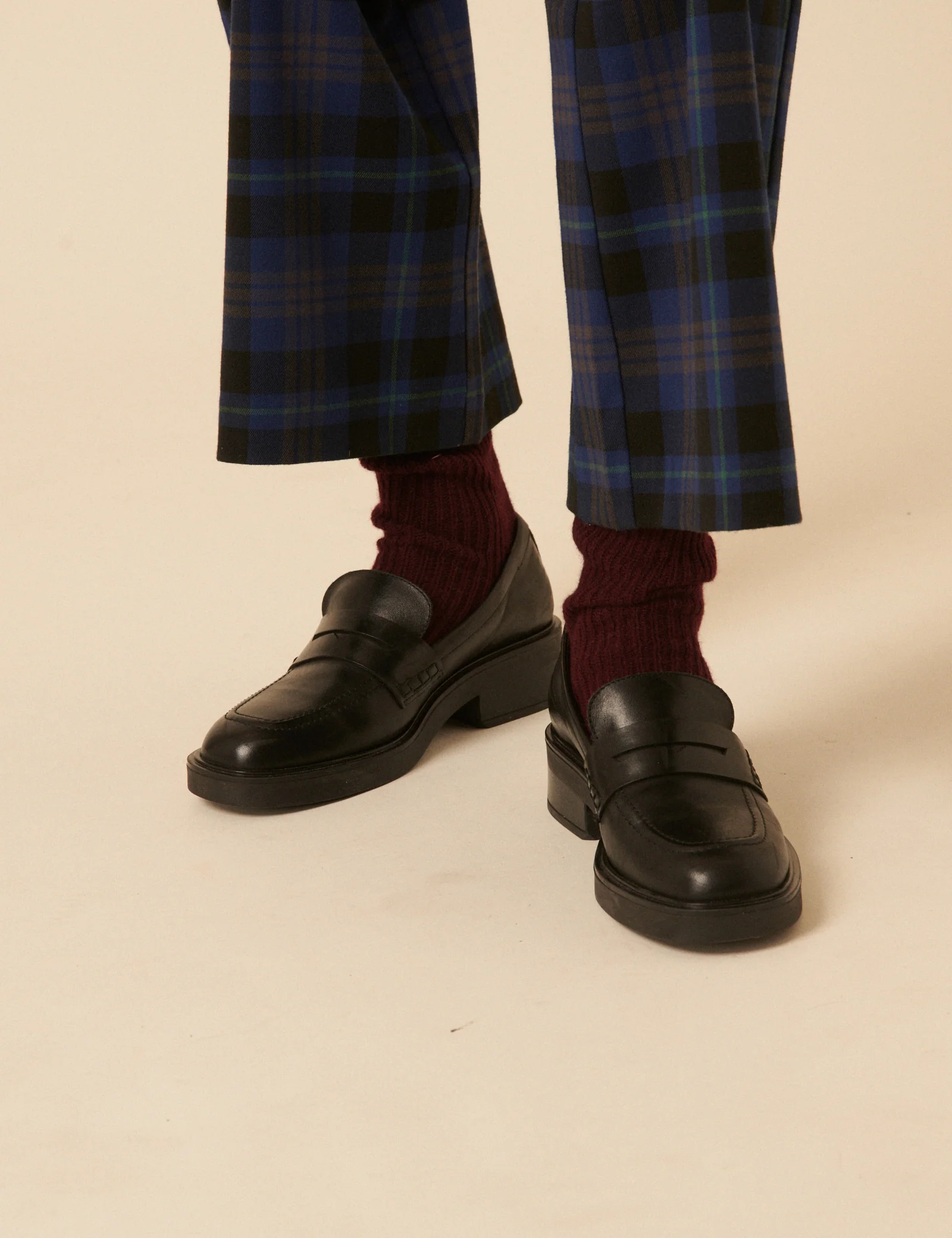 Black Leather Chunky Loafers - Image 6