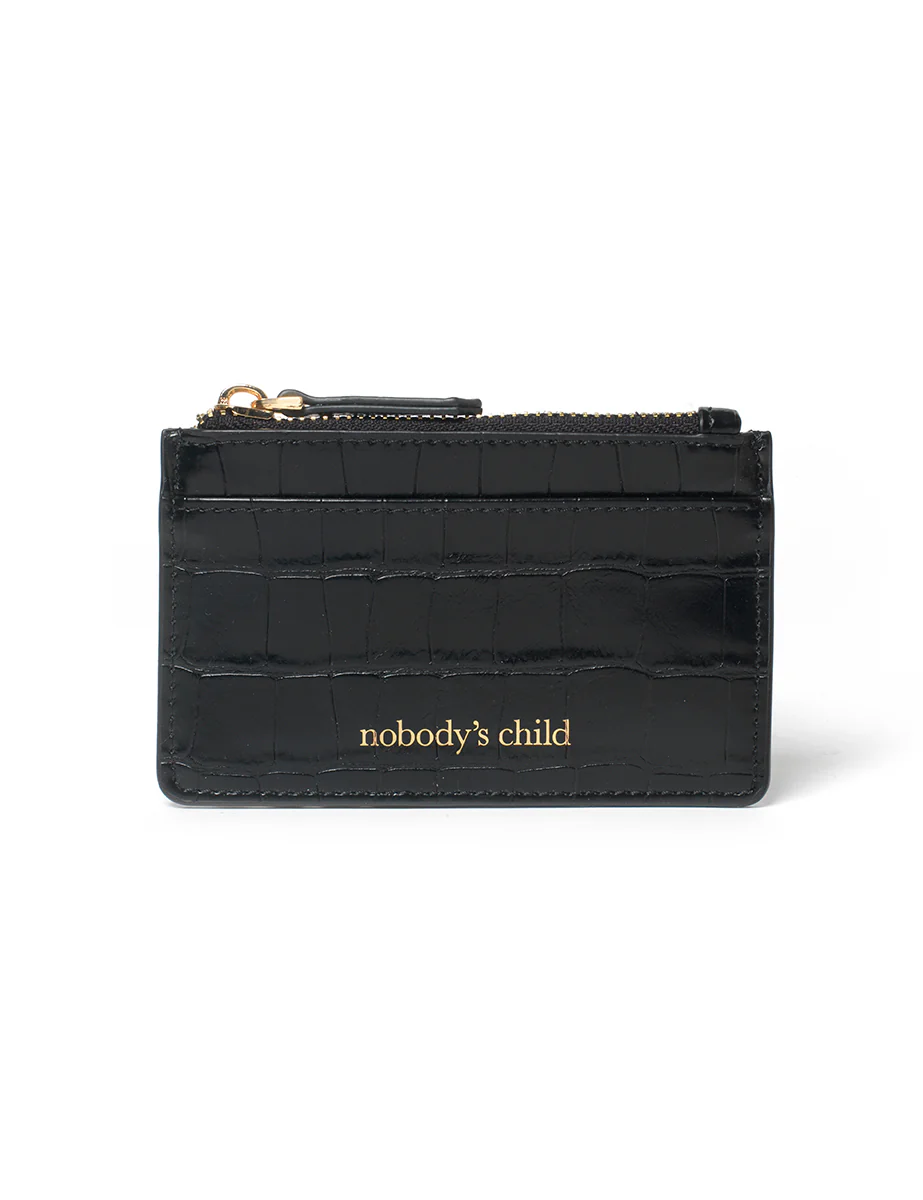 Black Croc Finish Card Holder