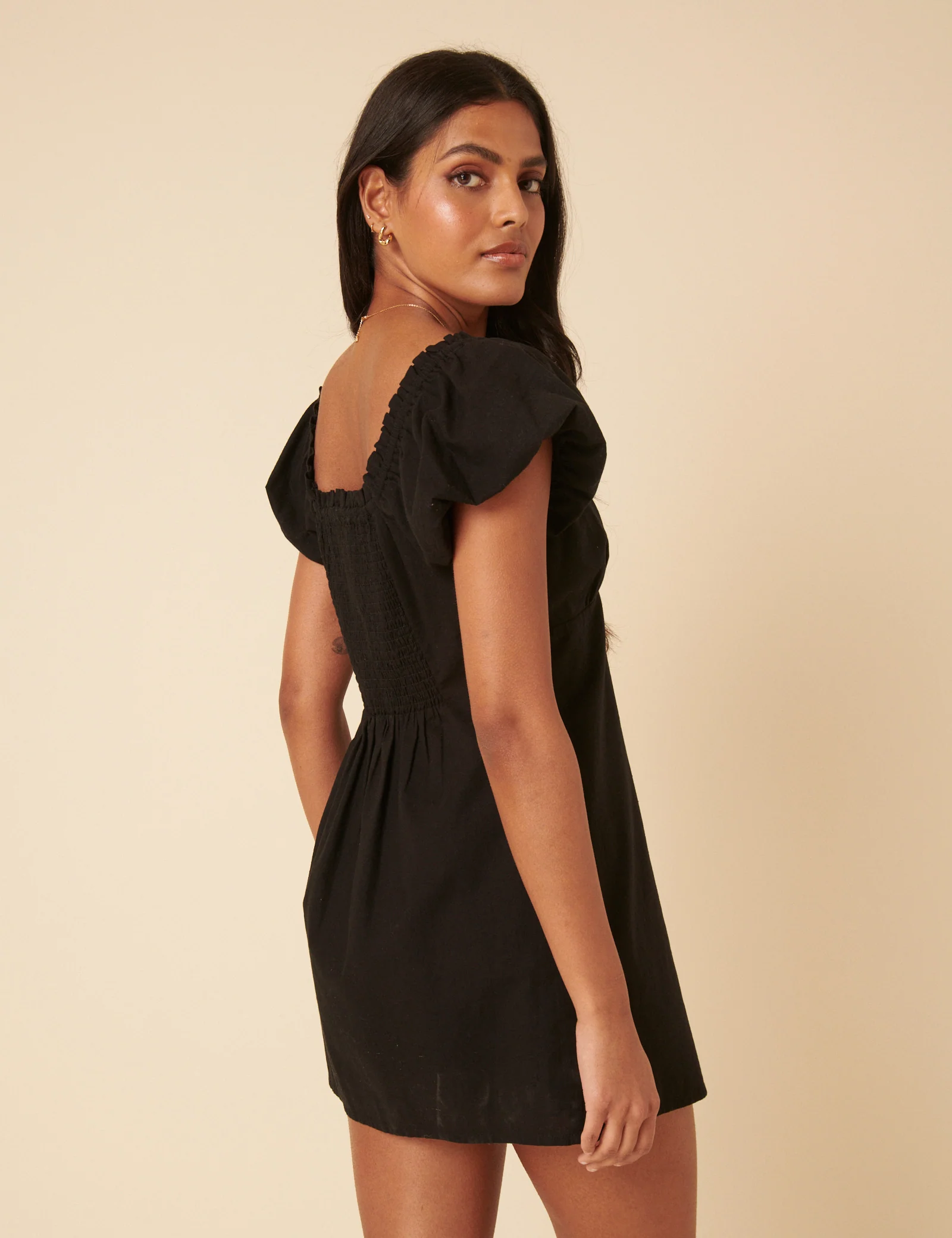 Black Puff Sleeve Ramona Mini Dress - Image 5