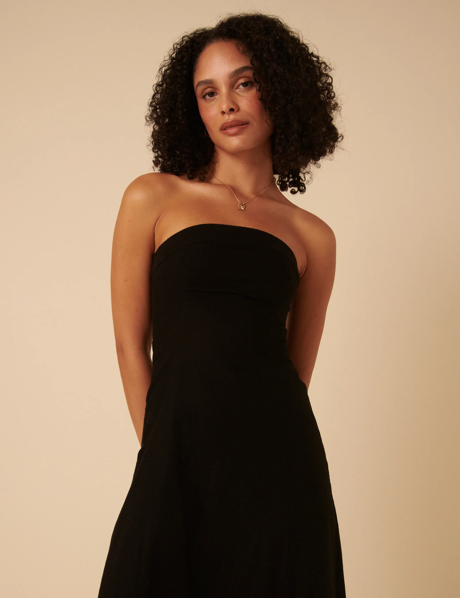 Black Tie Front Gayle Midi Dress - Image 3