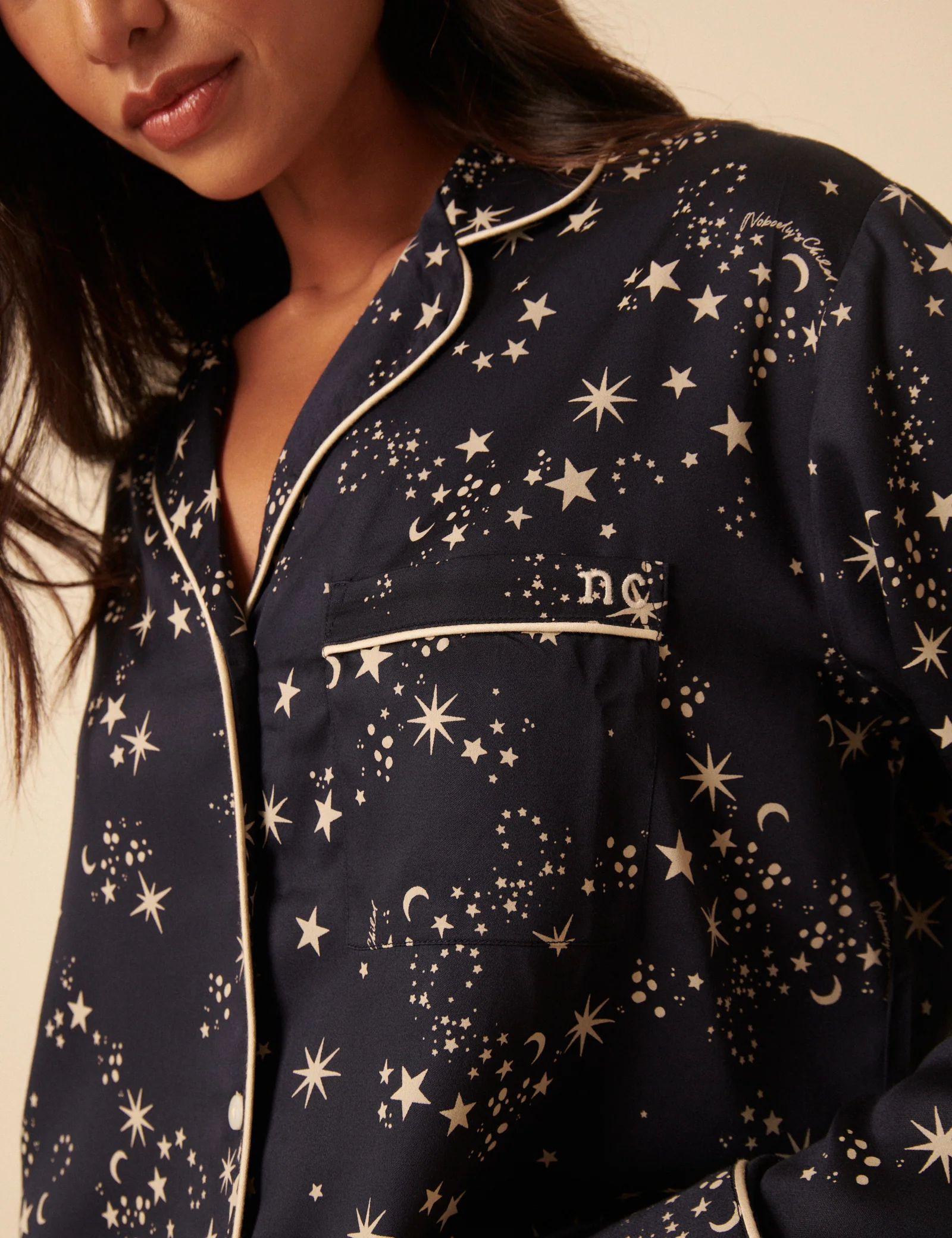 Black Moon & Star Printed Pyjama Set - Image 2