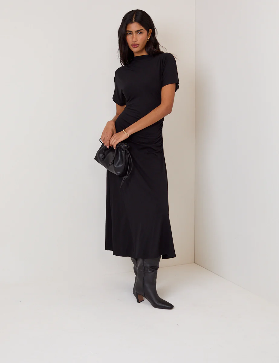 Black Niamh Jersey Midi Dress - Image 4