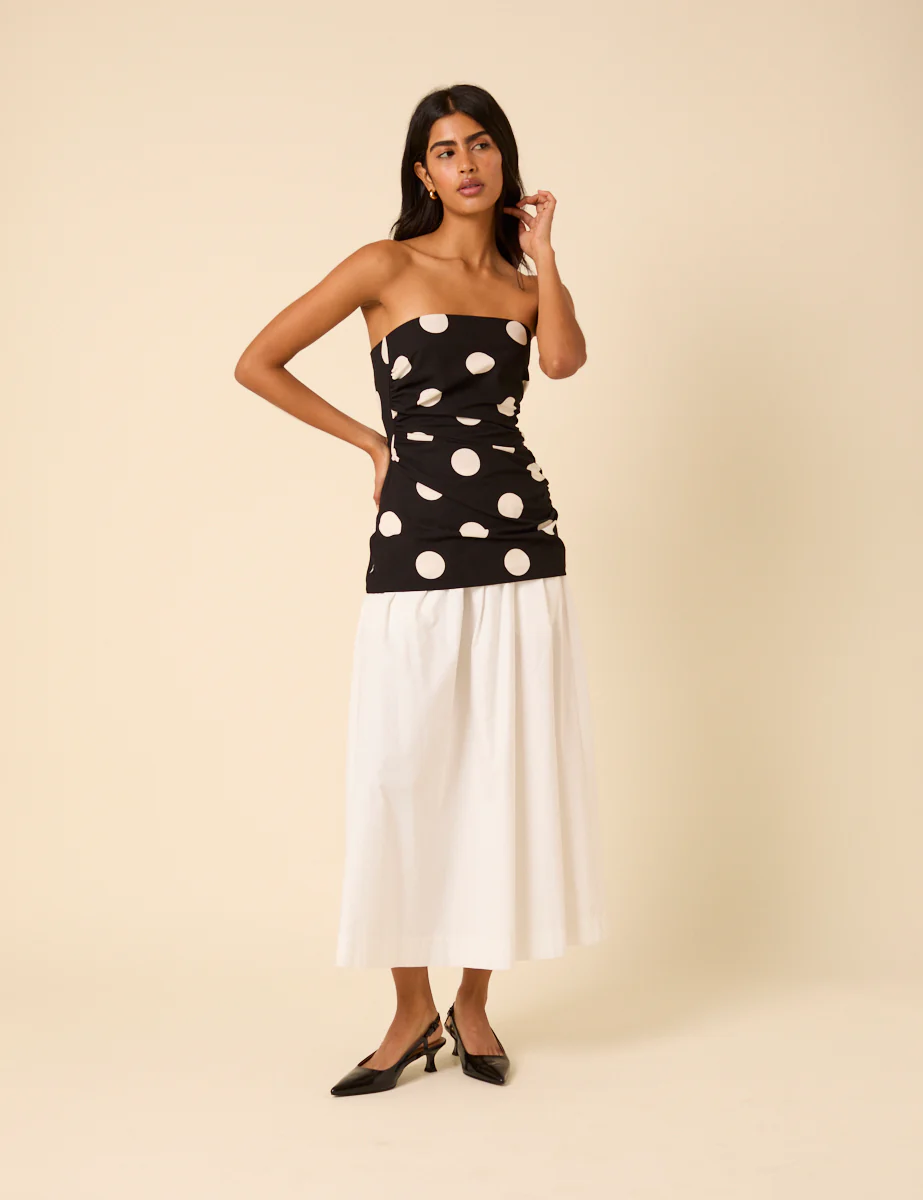 Black Polka Dot Bandeau Top - Image 4