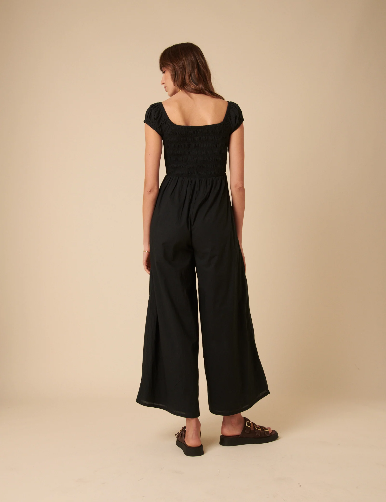 Black Shirred Bodice Alaska Jumpsuit - Image 5
