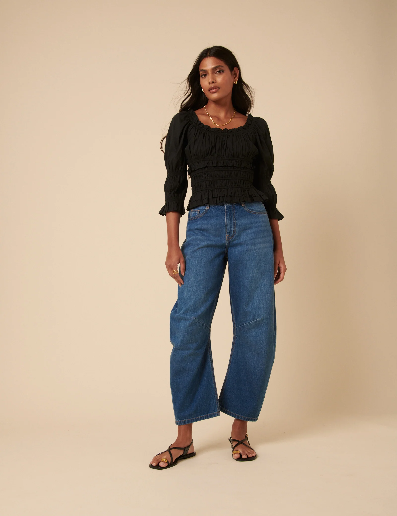 Black Shirred Top - Image 4