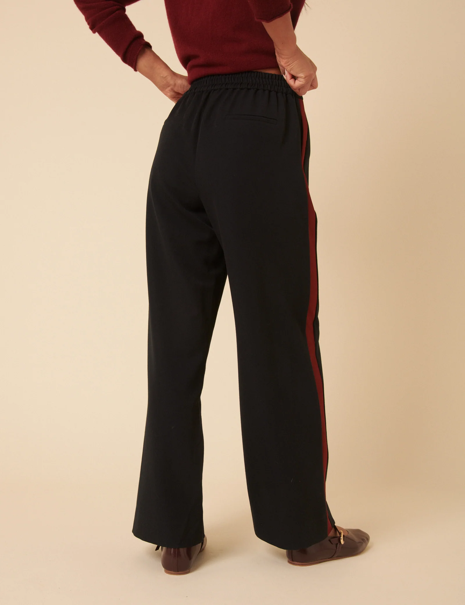 Navy Side Striped Relaxed Trousers - Image 5