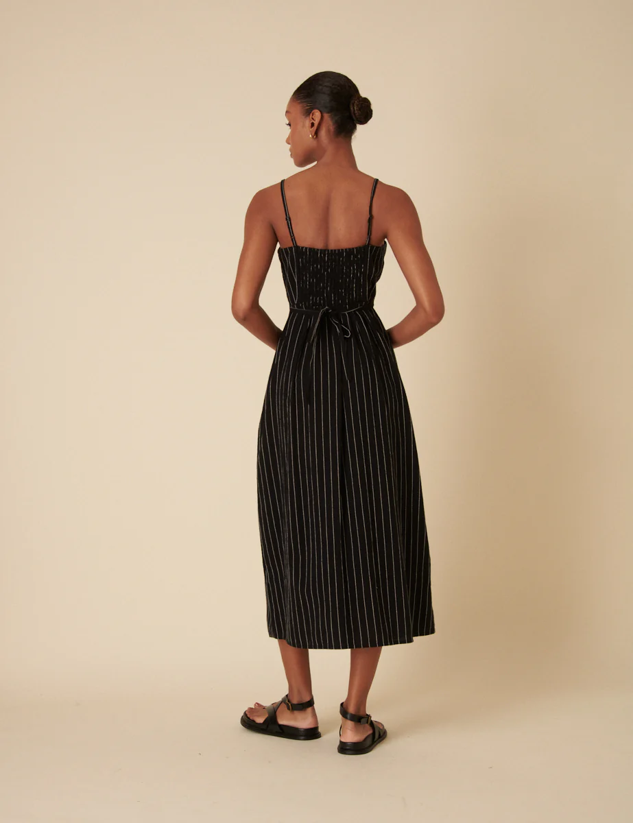 Black Striped Maddie Midi Dress - Image 4