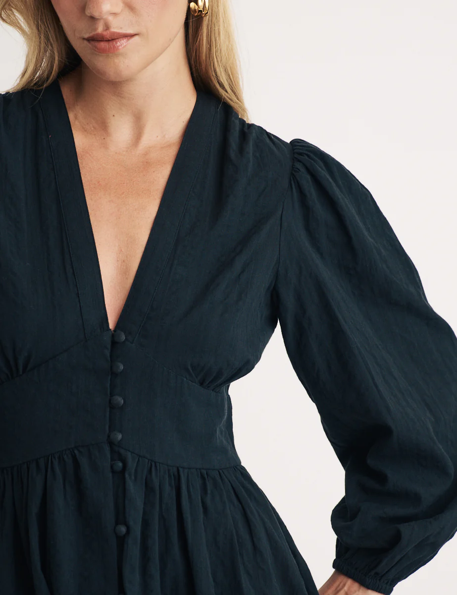 Black Starlight Long Sleeve Mini Dress - Image 2