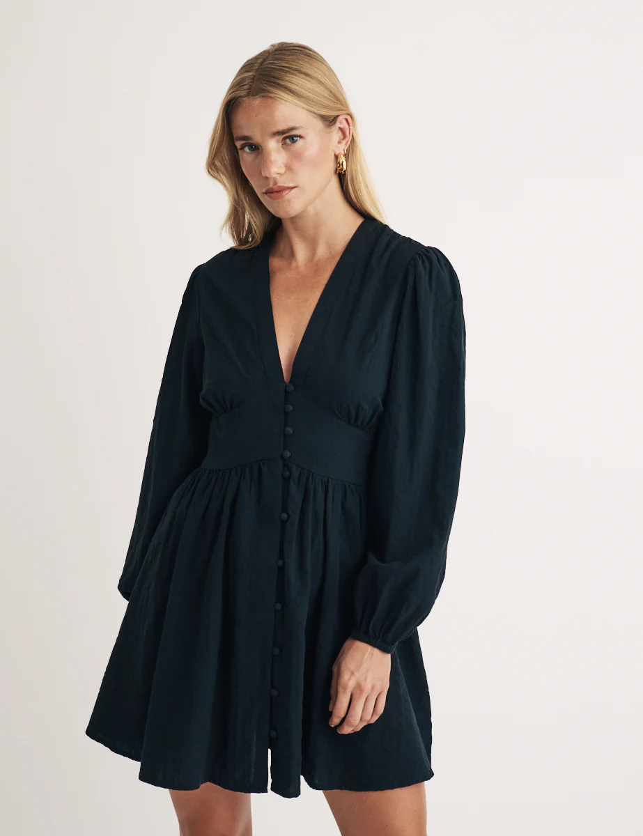 Black Starlight Long Sleeve Mini Dress - Image 3