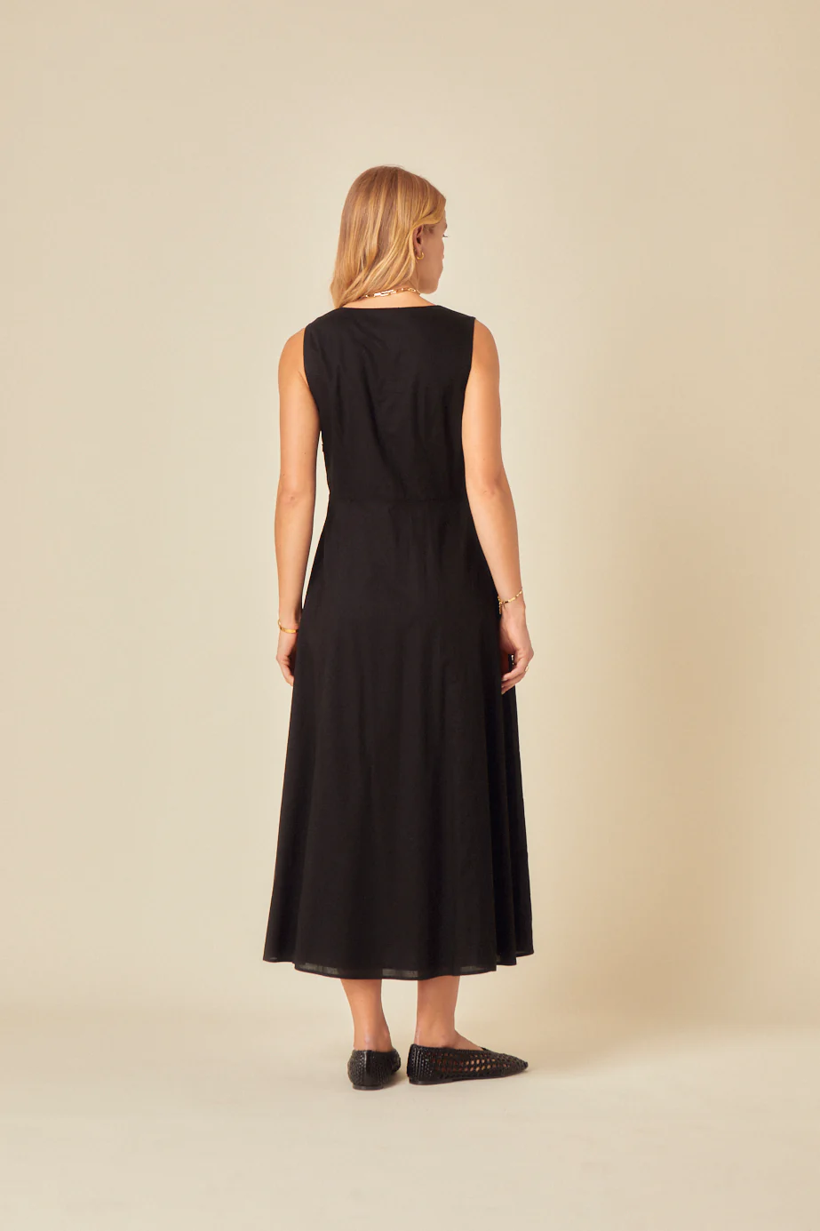 Black Tie Front Terra Midi Dress - Image 5