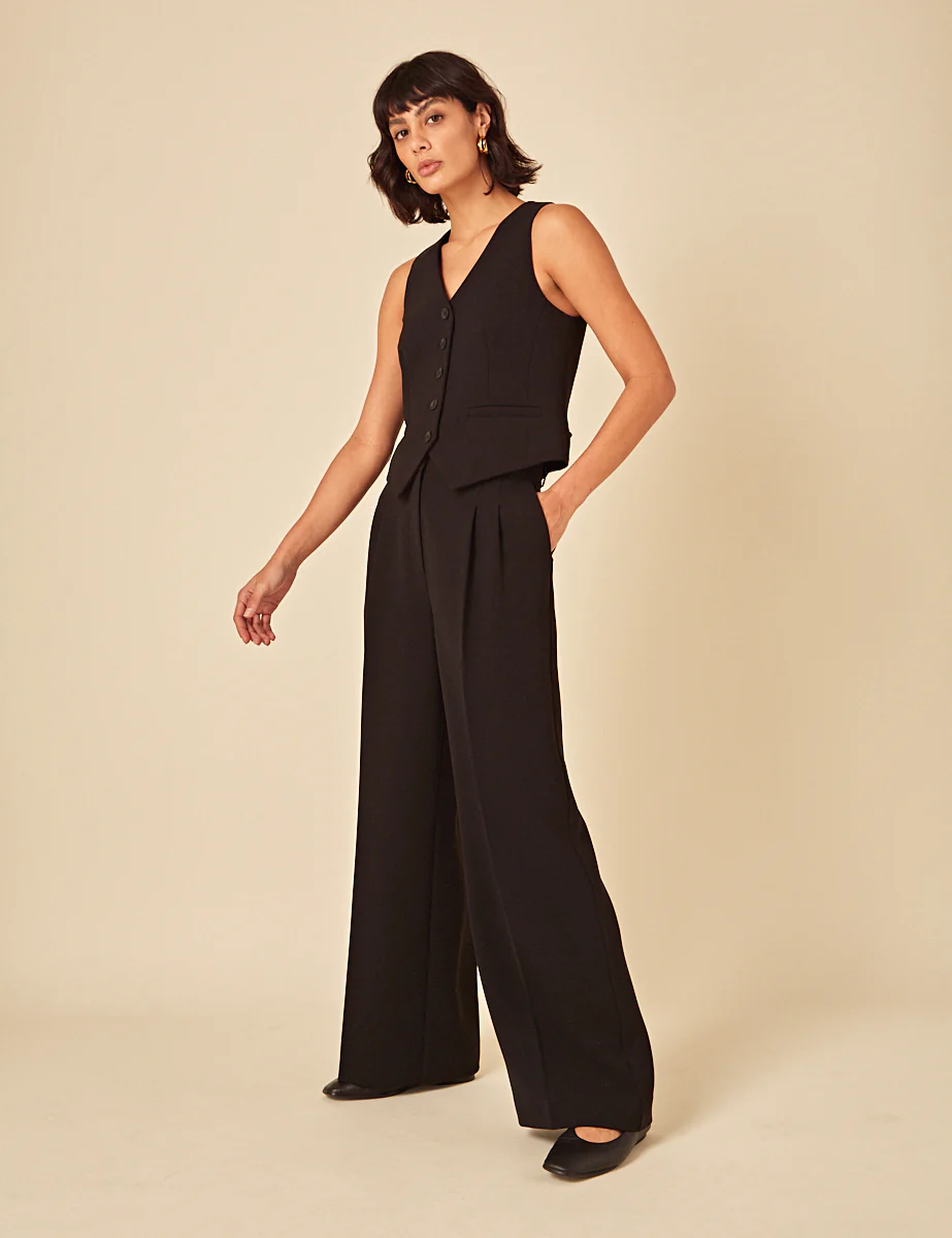 Black V-Neck Waistcoat - Image 3