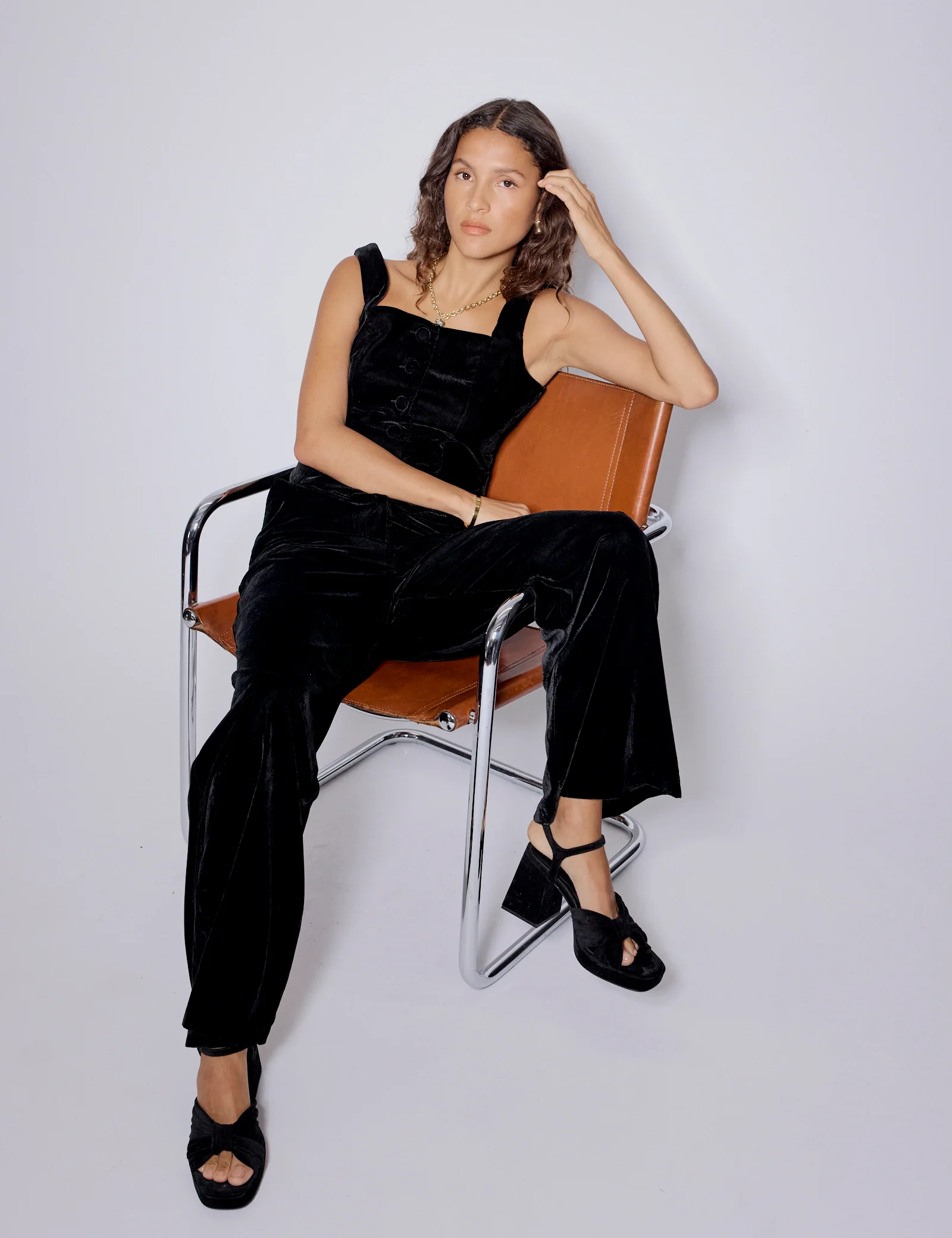 Black Velvet Square Neck Waistcoat - Image 2