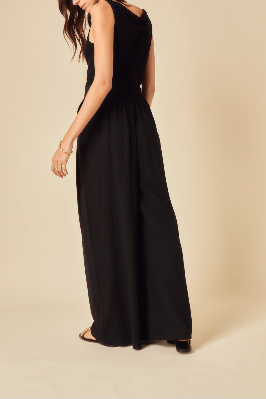 Black Wide Leg Zeena Trousers - Image 4