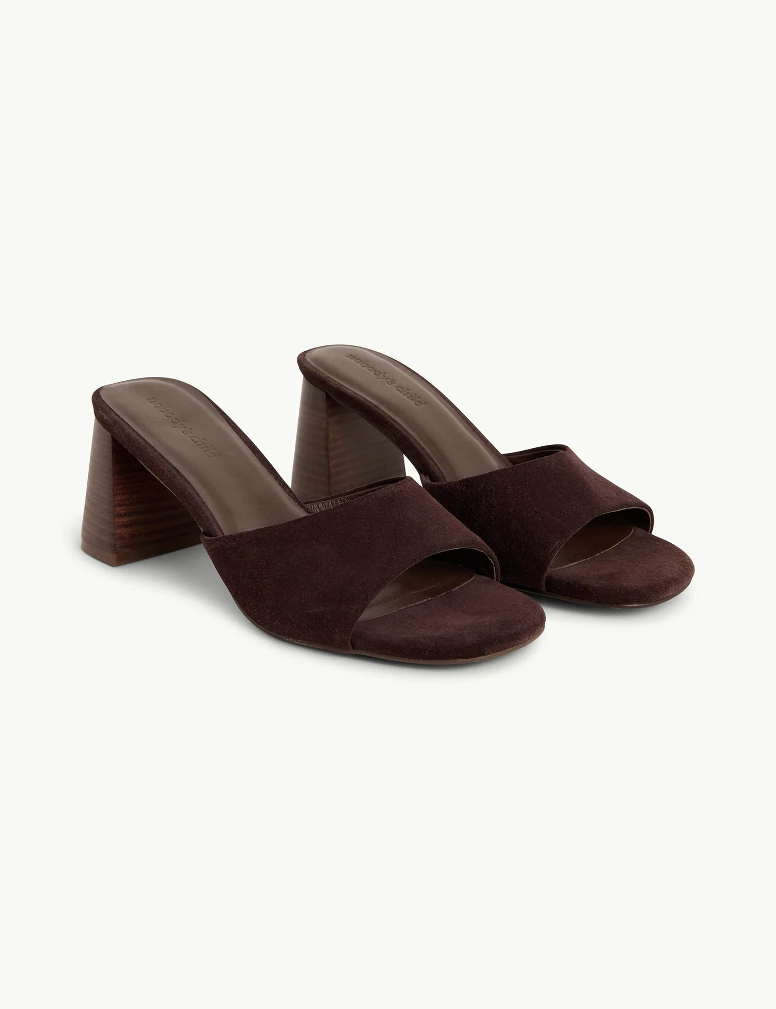 Dark Brown Block Heel Mules - Image 2