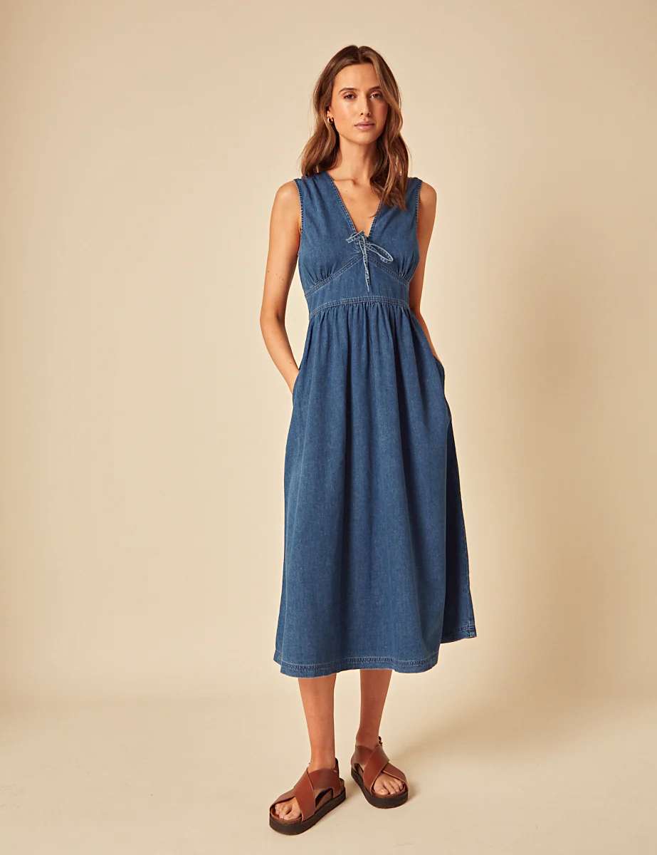 Blue Denim Astra Midi Dress