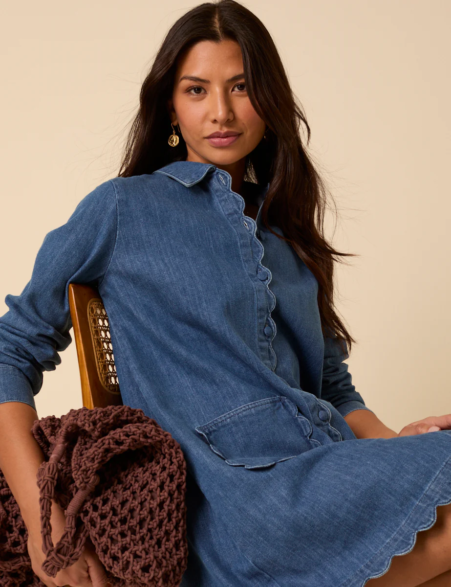 Blue Denim Kynance Mini Shirt Dress - Image 3