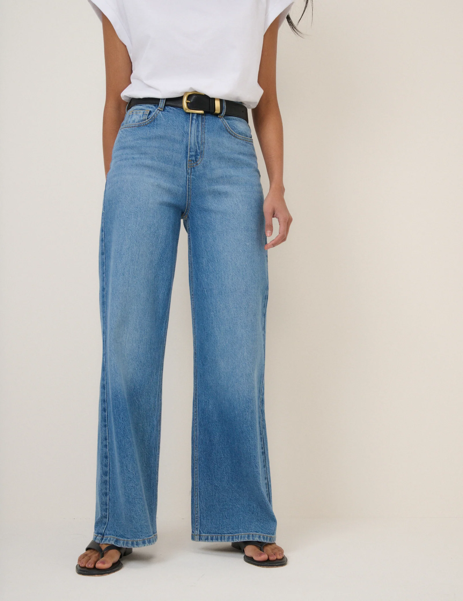 Blue High Rise Soho Wide Leg Jeans - Image 3